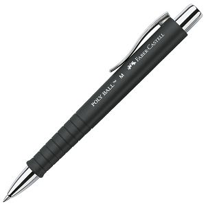 Olovka kemijska gumirana Poly Ball M Faber-Castell 241199 crna