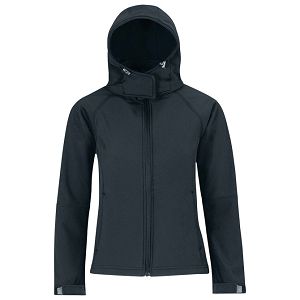 Jakna zip ženska B&C Hooded Softshell tamnoplava M!!