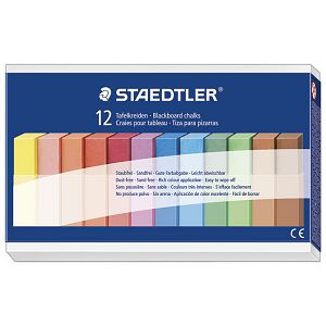 Kreda školska četvrtasta besprašna fi-12 mm pk12 Staedtler 2360 sortirano blister!!