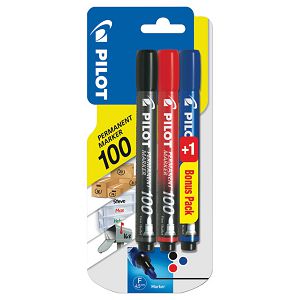 Marker permanentni 1mm okrugli vrh pk2+1 gratis Pilot SCA-100 sortirano blister