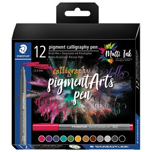 Set Calligraphy Pigment Arts pk12 Staedtler 375 C12!!