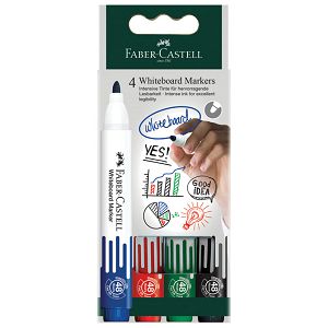 Marker za bijelu ploču 1,5-3mm W20/4boje Faber Castell 253942 blister