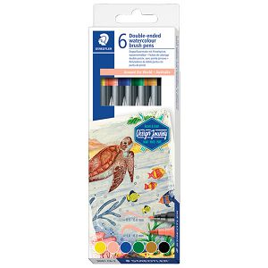 Flomaster 6boja obostrani akvarel "Australia" Design Journey Staedtler 3001 C6-2 blister