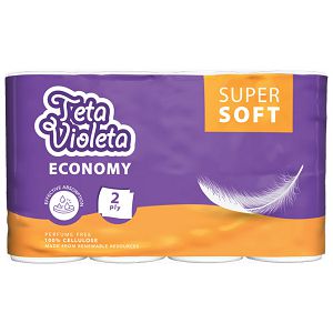 Ručnik papirnati jastučni 23cm dvoslojni pk4 Super Soft  Economy Violeta bijeli