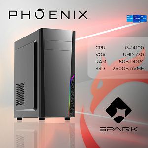 Računalo Phoenix SPARK Y-231 Intel i3 14100/8GB DDR4/NVME SSD 250GB/500W