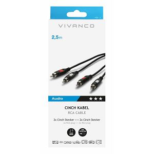 Kabel VIVANCO 46013, RCA M x2 na RCA M x2, 2.5m