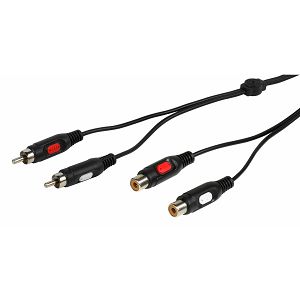 Kabel VIVANCO 46019, RCA M x2 na RCA Ž x2, produžni, 5m