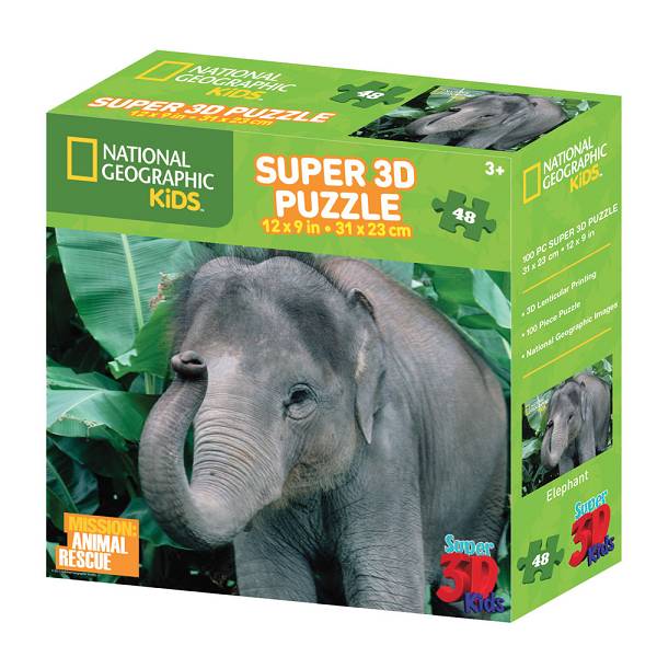 Puzzle 3D - Slon 48 kom 31 x 23cm National Geographic Kids