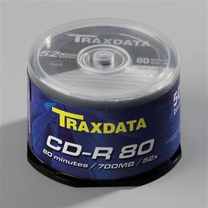 CD-R 700MB/80min Traxdata 52X Cake 50/1