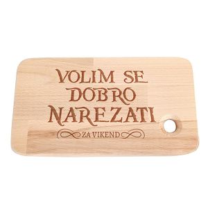 Daska drvena gravirana,Volim se dobro narezati 27x15cm 105320