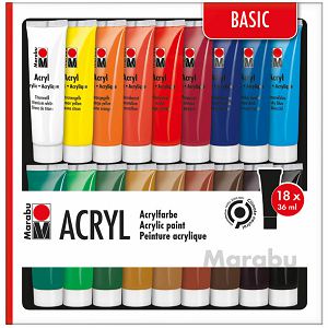 Hobby boja akrilna set 18x36ml Marabu