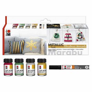 Hobby Boja za tekstil set 4x15ml + kist + tekstil painter 3mm Marabu 749925