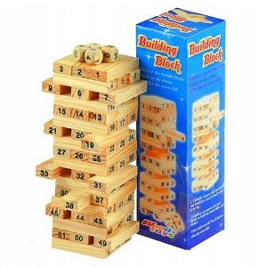 Igra Jenga 58kom Brojevi, +36mj WoodToys 156315