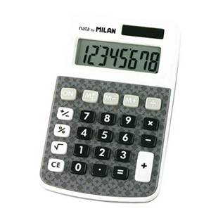 Kalkulator džepni Milan 150808AGBL bijelo sivi s uzorkom