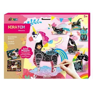 Kreativni set Scratch Jednorozi D3 Avenir 316839