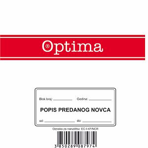 Popis predanog novca A6,1+1,100 listova ncr,EC-I-47/NCR Optima