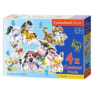 Puzzle Castorland 4/1 Životinje s mladuncima 004218