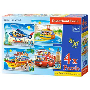 Puzzle Castorland 4u1 8,12,15,20kom Putujte oko svijeta B-041015