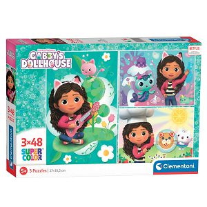 Puzzle Clementoni 3x48komada Gabby"s dollhouse 25290