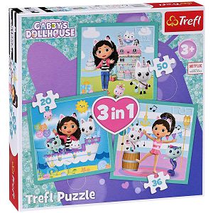 Puzzle Trefl Gabby's dollhouse 3u1 20/36/50kom 348712