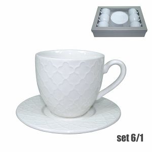 Šalice set s tanjurićima porculanske 6/1 200ml 103647