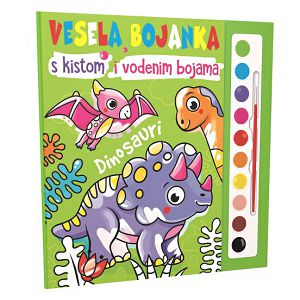 Vesela Bojanka Dinosauri,s kistom i vodenim bojama 07476-1